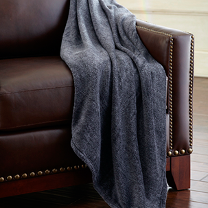 GO TO HEATHERED FLEECE THROW DARK GRAY COLLECTION